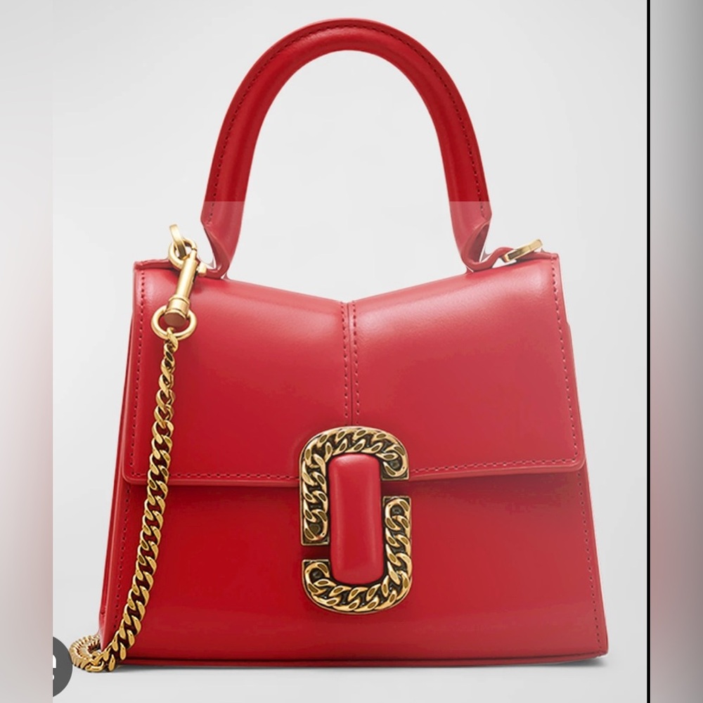 Red Marc Jacob’s St. Marc Mini Top Handle Satchel Crossbody Bag